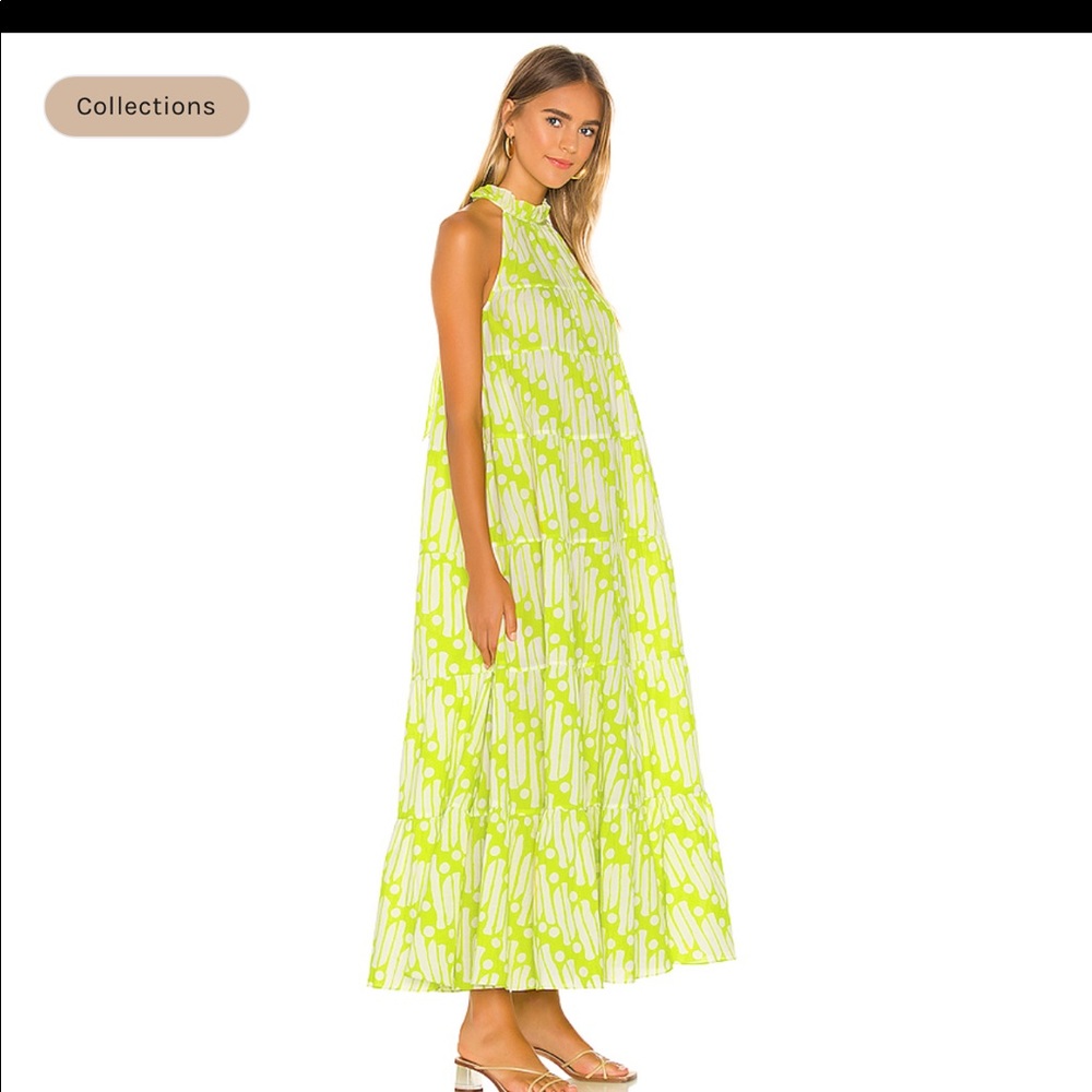 Rhode Julia maxi dress- chartreuse